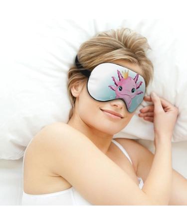 Cute Axolotl Sleep Mask | Soft Light-Blocking Eye Cover for Women | Adjustable Cartoon Blindfold - Buy Online on GoSupps.com