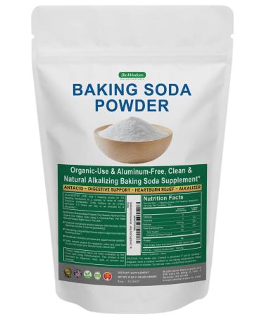 BioWisdom Nutraceuticals Baking Soda Powder for Organic Use, Grade 1 Aluminum Free Baking Soda, Natural No Chemicals, Pure Powder for Cooking, Stomach Acid, Kidney Supplement, 1lb