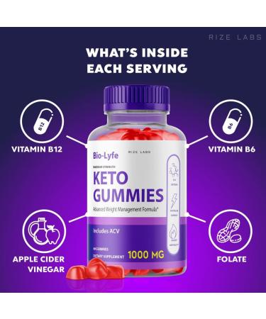BioLyfe Keto ACV Gummies - Maximum Strength Apple Cider Vinegar Formula (60 Gummies) - Buy Online on GoSupps.com