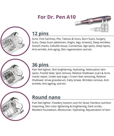 Dr. Pen Ultima A10 Replacement Cartridges (20 Pack) - 36 Pins (0.25mm) - Disposable Bayonet Slot Parts - Buy Online on GoSupps.com