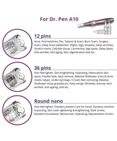 Dr. Pen Ultima A10 Replacement Cartridges - 10 Pack - 0.25mm 36 Pins Bayonet Slot - Disposable Parts - Buy Online on GoSupps.com