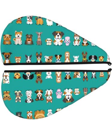 Cartoon Dogs Microfiber Hair Towel - Super Absorbent Wrap for Long Curly & Thick Hair | Quick Dry Coral Velvet Towel for Women - Buy Online on GoSupps.com