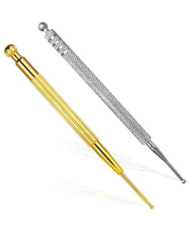 Baqi face reflex zone massage tool retractable acupuncture pen double-headed spring-loaded ear and body dot sonds stimulator personal care tools for facial stimulation therapy 2 pieces