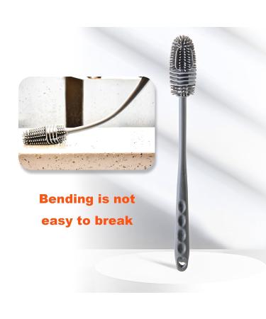 Premium Long Stem Bottle Brush - Silicone Gray Cleaner for Bottles Vases & Narrow Containers - Buy Online on GoSupps.com