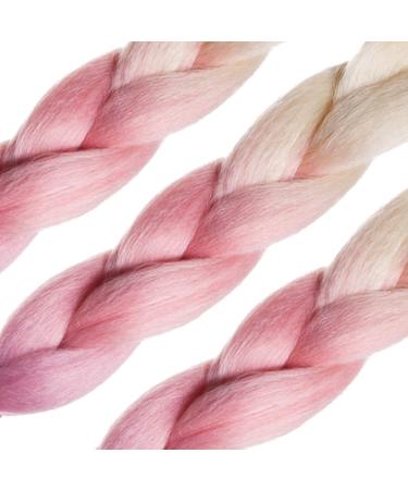 Shop Ldmy Ombre Braids Extensions Colorful Blonde Pink & Purple Jumbo Braids | 6Pcs/Pack Synthetic Kanekalon Hair for Braiding - Buy Online on GoSupps.com