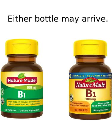 Nature Made B1 100mg 100 Count (5 Pack) - Essential Vitamin Supplement - Buy Online on GoSupps.com
