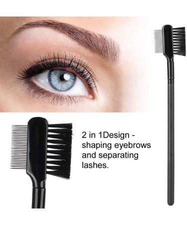 Eyebrow Extension Comb Double Head Eyelash Eyebrow Brush Comb Stainless Steel Comb Needle Wood Long Handle - Buy Online on GoSupps.com