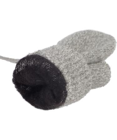 Cute Fox Knitting Toddler Winter Gloves | Full Finger | Thermal Plush Lining | 1-3 Yrs | Bear/Grey - Buy Online on GoSupps.com