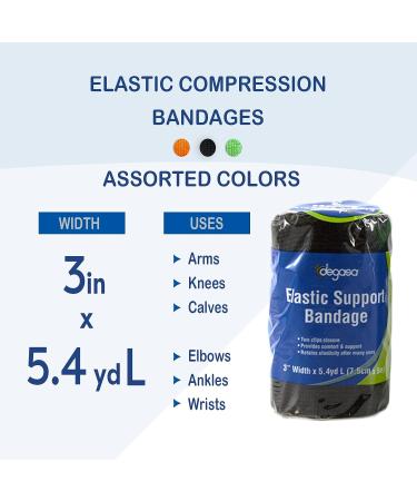 Degasa Elastic Bandage Wrap 1 Pack - Random Color - Support for Ankle, Knee, Wrist, Leg - First Aid Compression Roll 3W x 5.4 yds L - Buy Online on GoSupps.com