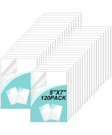 Acrylic Sheets Clear Plastic Sheet with Protective Paper Clear PETG Panels for Craft Projects, Replacement Picture Frame (120, 7 x 5 x 0.04 Inch) 120 7 x 5 x 0.04 Inch