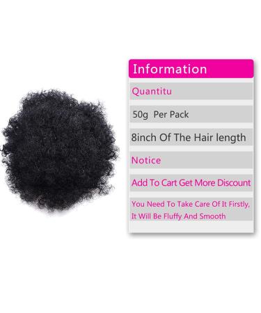 High Afro Puff Ponytail Drawstring Hairpiece | Short Synthetic Kinky Curly Clip-In Extensions | 8-Inch Updo in Color 1B 30 - Buy Online on GoSupps.com
