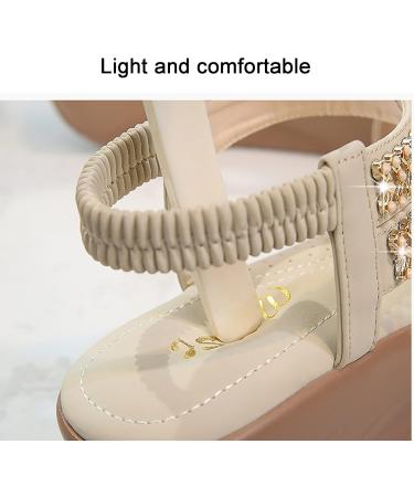 Summer Round Toe Sandals for Women - Fashion Platform Wedge Rhinestone Orthopedic Bunion Corrector - Soft Big Toe Foot Support - 24cm Black - Buy Online on GoSupps.com