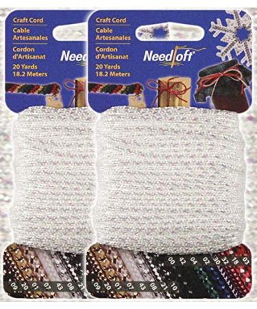 #33 Iridescent White - Needloft Craft Cord 2 Pack 40 Yards (2x20yds) Iridescent White 33