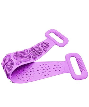 Futurino Silicone Bath Body Brush | Long Exfoliating Back Scrubber Massager | 60cm Purple Shower Strip for Deep Clean - Buy Online on GoSupps.com