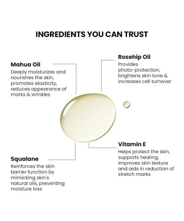 AM Skincare Oil suitable for Stretch Marks | Scar Removal | Uneven Skin Tone | Vitamin E | All Skin Types | 80ml - Buy Online on GoSupps.com