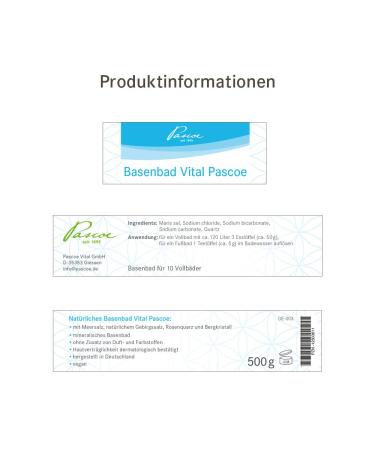 Pascoe Basenbad Vital - Natural Mountain & Sea Salt Bath Soak with Rose Quartz & Mountain Crystal - Fragrance-Free Dye-Free Vegan - 500g for Invigorating & Relaxing Bath Experience - Buy Online on GoSupps.com