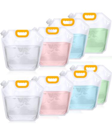 8 Pcs 1.3 Gallon Collapsible Water Storage Bag Water Container Bag Emergency Jug Clear Plastic Storage Pouch Freezable Water Carrier Tank Foldable Bottle for Outdoor Sport Camping Hiking Backpack