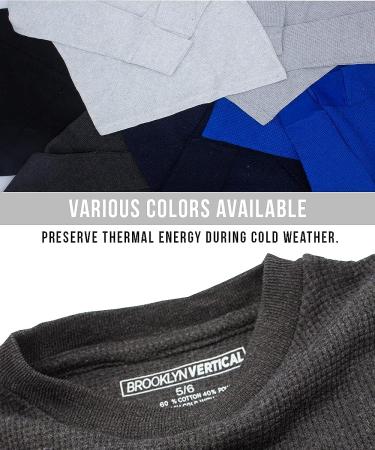 Brooklyn Vertical Boys 4-Piece Thermals Set | Long Sleeve Shirt & Pants Combo | Ages 1-16 - Buy Online on GoSupps.com