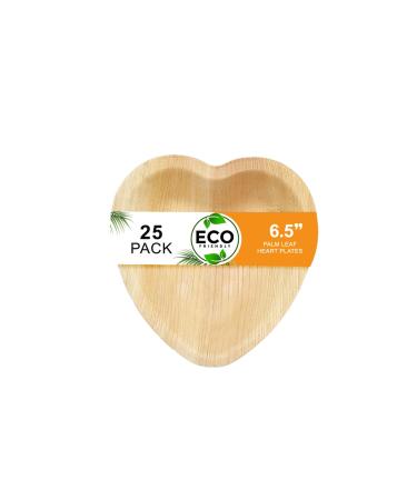 Naturelia Areca Heart-Shaped Kids 6.5-Inch Plates- Eco-Friendly Disposable Biodegradable and Microwave-Palm Leaf Dinnerware for Special Occasions- Natural Plate Ideal for Weddings Parties Events