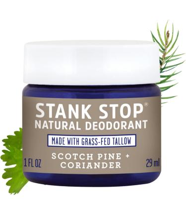 FATCO Stank Stop All Natural Deodorant Cream in a Jar with Tallow and Organic Coconut Oil   Scotch Pine + Coriander (1 oz) Scotch Pine + Coriander 1 Ounce (Pack of 1)