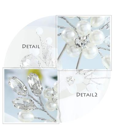 Edary Wedding Hair Accessories - Pearl & Crystal Bride Hair Clips (Set of 3) for Women & Girls - Buy Online on GoSupps.com