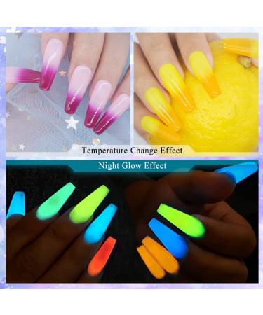 MIZHSE Mood Temperature Color Changing Nail Polish Set - 8 Colors Glow in the Dark Gel Polish Kit for DIY Nail Art Manicure at Home - Buy Online on GoSupps.com