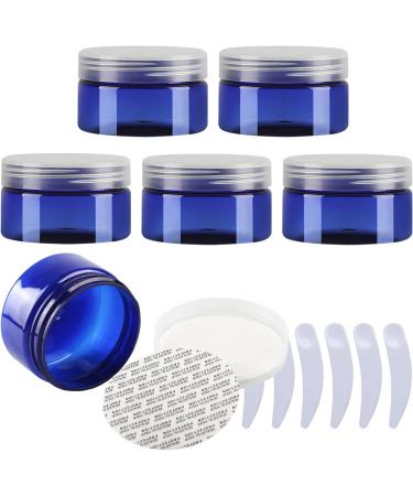travel pots for cream small pots with lids Pack of 6   100ml Blue Plastic Cream Jars Cosmetic Pots with Clear Lids Containers for Toiletries (Color : Blauw Size : 100ml) 100ml Blauw