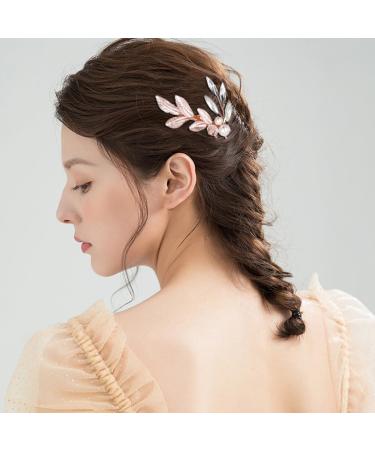 Leaf Elegant Wedding Hair Comb: Classic Bridal Hair Piece Accessory Side Clip with Vintage Retro Girls Woman Bride Pin Hair 2 - Buy Online on GoSupps.com
