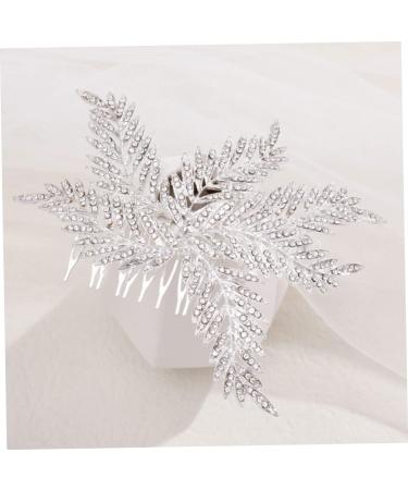 minkissy Comb bridal comb winter wedding decor bridal headpieces for wedding Bridal Hair women hair leaves hair comb Snowflake crystal headpiece hair decor alloy bride rhinestones Wig - Buy Online on GoSupps.com