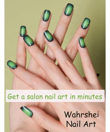 TrueShei Nail Foils - Green Shading UV Gel Nail Film | 20 Self-Adhesive Nail Stickers & Gellack Wraps | Perfect for Stunning Green Halo Manicures - Buy Online on GoSupps.com