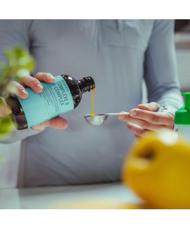 B-COMPLEX - Supplement - Boosts energy - Maintains healthy lifestyle - Contains B multivitamins - Natural peach flavour - Liquid formula - 500ml - Buy Online on GoSupps.com