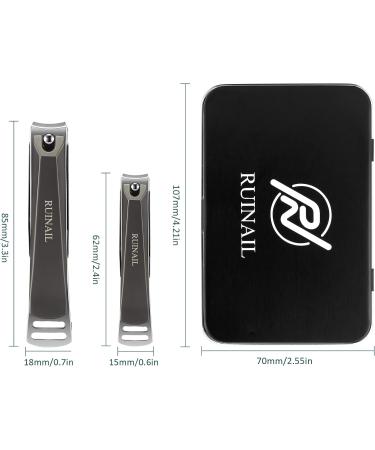 Stainless Steel Nail Clippers Set with Catcher - Sharp & Durable Toe and Finger Nail Cutter Set for Men - Includes Small and Large Clipper with Built-In File - 2 PCS in Tin Box - Buy Online on GoSupps.com