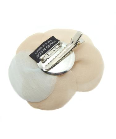 Meilliwish Elegant Silk Flower Hair Claw Clip for Women & Girls - Stylish Khaki Hairpin - 1 Piece - Buy Online on GoSupps.com