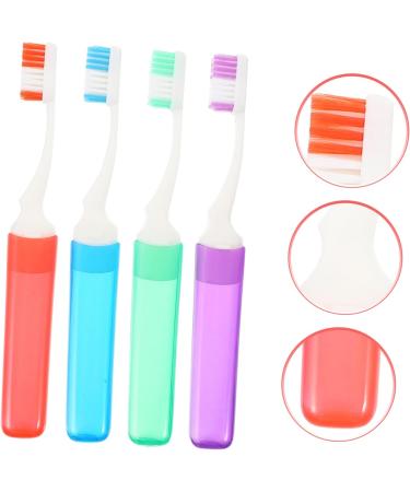 Marmerdo 4-Piece Travel Toothbrush Set - Foldable Miniature and Durable for Camping & Household Use | Premium Tongue Cleaner & Travel Accessories - Buy Online on GoSupps.com