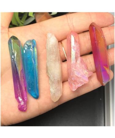 5 Pack Natural Crystal Points Rainbow Titanium Treated Quartz Rods Natural Quartz Crystal Minerals s - Buy Online on GoSupps.com