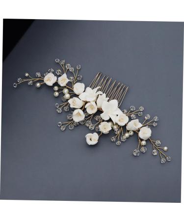 DOITOOL Headpiece Headdress Headpuones Vintage Hair Comb Golden Hair Comb Tiara The Flowers Polymer Clay Bridal Hair Comb Hair Comb for Bride Hanfu Headgear Hair Accessories - Buy Online on GoSupps.com