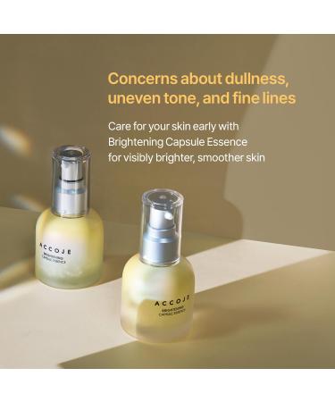 ACCOJE Brightening Capsule Essence 50 ml / 1.69 fl oz Lightweight K-Beauty Essence with Korean Jeju Botanicals for Radiant Even-Looking Skin - Buy Online on GoSupps.com