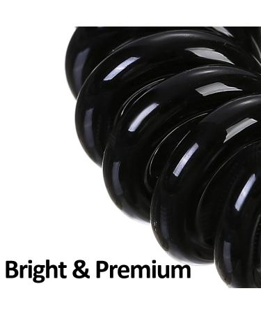 Adrione Black Spiral Hair Ties 12 Pack - No Damage Ponytail Holders for Thick Hair Women, Girls, Men - Buy Online on GoSupps.com