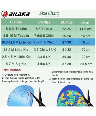 Ailaka Kids Orthotic Arch Support Insoles for Flat Feet & Plantar Fasciitis - Blue (9.5-11.5 UK Child/EU 27-30/CN 27-29) - Buy Online on GoSupps.com