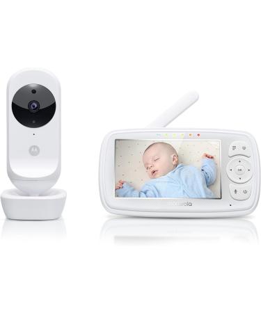 Motorola Ease 44 Connect WiFi Baby Monitor with Camera - 4.3 Display - Night Vision Lullabies - Room Temperature Monitoring - White - Buy Online on GoSupps.com