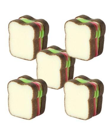 5PCS Sandwich Sponges Toast Shape Sponge Deep Cleaning Kitchen Sponges Dish Wipe Sponge for Kitchen Cleaning Supplies