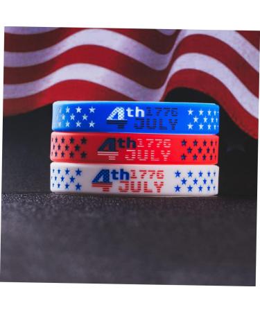 Totority 5pcs Independence Day Red Silicone Wristband Bracelets - Buy Online on GoSupps.com
