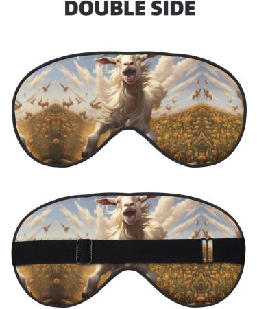 Goat Frolic Print Unisex Sleep Eye Mask | Soft Comfort Eye Shade for Travel Yoga & Shift Work - Buy Online on GoSupps.com
