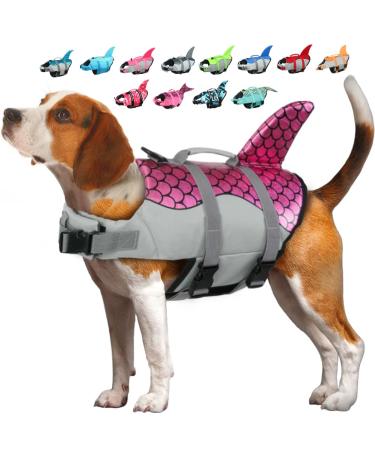 Emust dog vest dogwim vest for swimming small/medium -sized/large dogs rescue vest with a rescue handle adjustable dog blades for water by the pool beach XL pink XL scale - pink