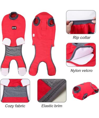 Duuclume Professional Pet Recovery Suit for Dogs | Cone Alternative Post-Surgery Bodysuit for Spayed & Neutered Bitches - Size S (Red) - Buy Online on GoSupps.com