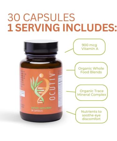 Youngevity Ocutiv - Eye Vitamin & Mineral Supplement - Contains Vitamin A C E Zinc Bilberry Lutein Lycopene Zeaxanthin Astaxanthin - 30 Capsules 30 Count (Pack of 1) - Buy Online on GoSupps.com