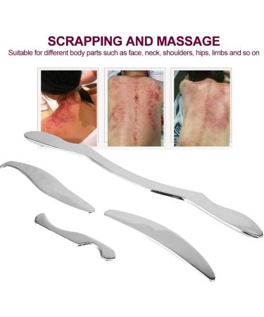 Verdant Touch Stainless Steel Gua Sha & Schab Massage Tools - 4-Piece Health Care Set with Aluminum Case for Optimal Wellness - Buy Online on GoSupps.com