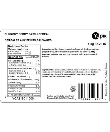 Yupik Chunky Berry Patch Cereal Granola & Dried Fruit 1Kg 1 kg - Buy Online on GoSupps.com