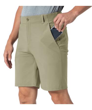 TBMPOY Men's Stretch Golf Work Shorts Cargo Hiking Lightweight Quick Dry Short for Travel Camping 5 Pockets 8-khaki 42