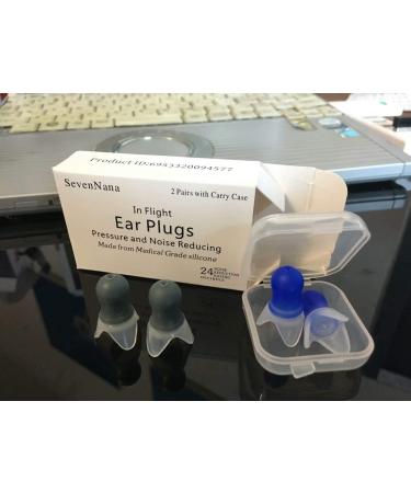 Pressure Reducing Silicone Earplugs - Noise Cancelling Travel Accessory | Hearing Protection for Flights - 2 Pairs - Buy Online on GoSupps.com